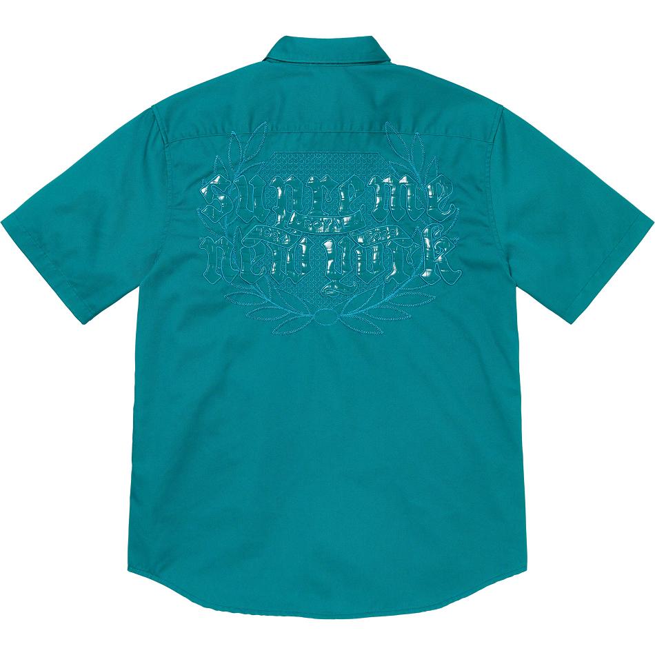 Camisas Supreme Croc Patch S/S Work Aqua | Supreme 244BC